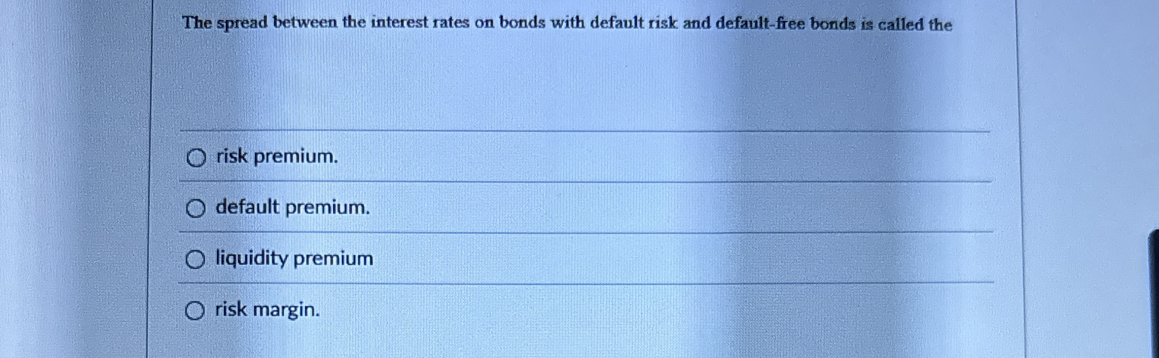 The spread between the interest rates on bonds