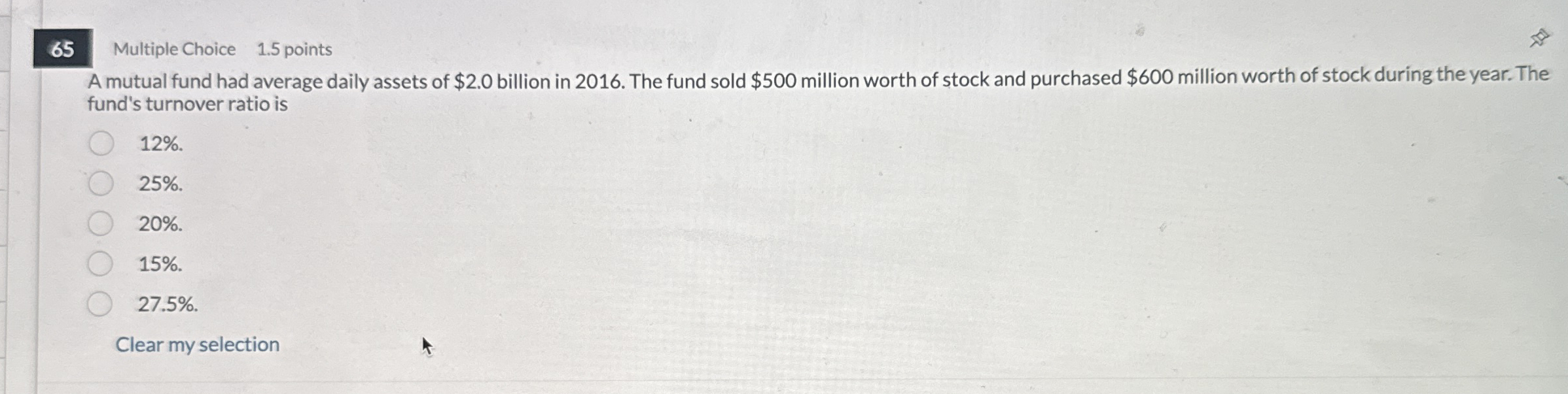 6 5 Multiple Choice 1 . 5 points A mutual fund