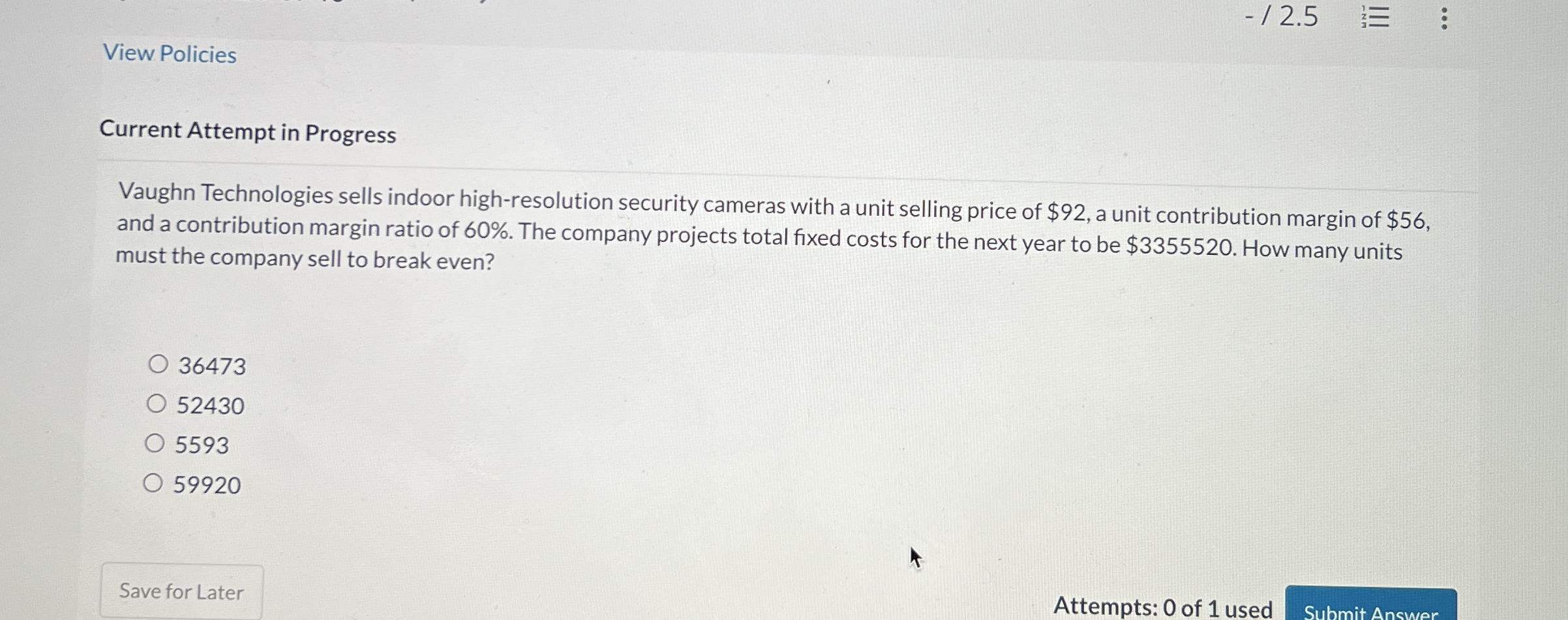 View Policies Current Attempt in Progress Vaughn