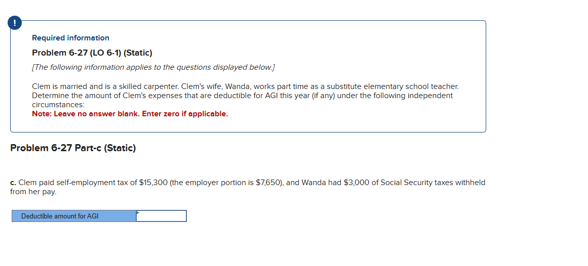 Required information Problem 6 - 2 7 ( LO 6 - 1 )