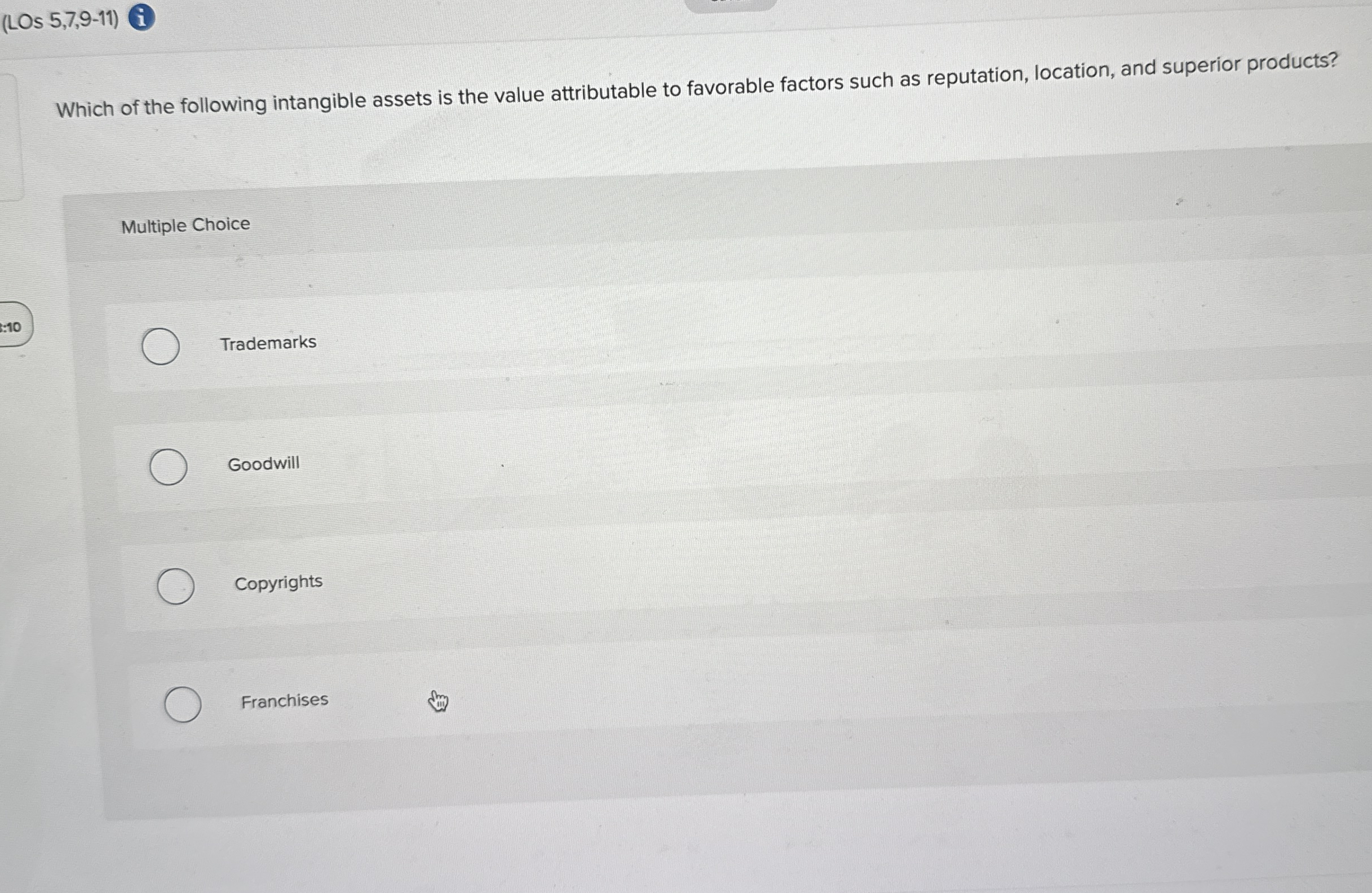 ( L O s 5 , 7 , 9 - 1 1 ) Which of the following