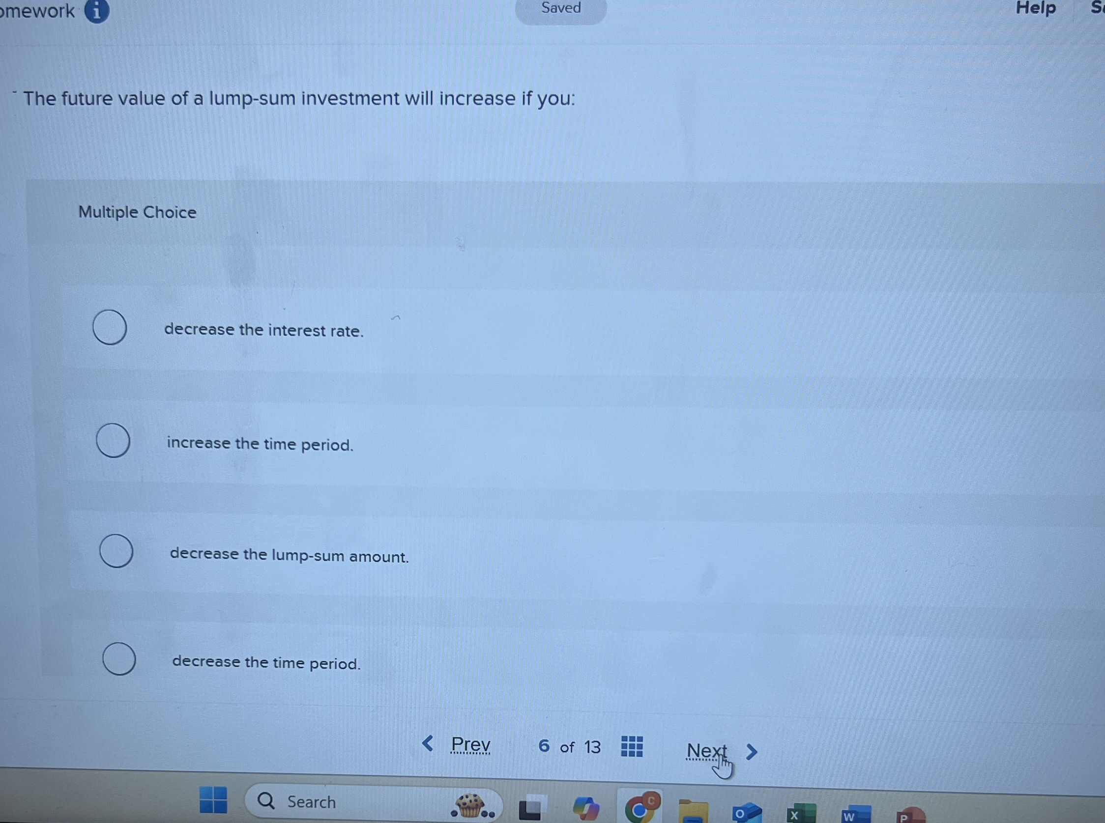 mework i Help The future value of a lump - sum