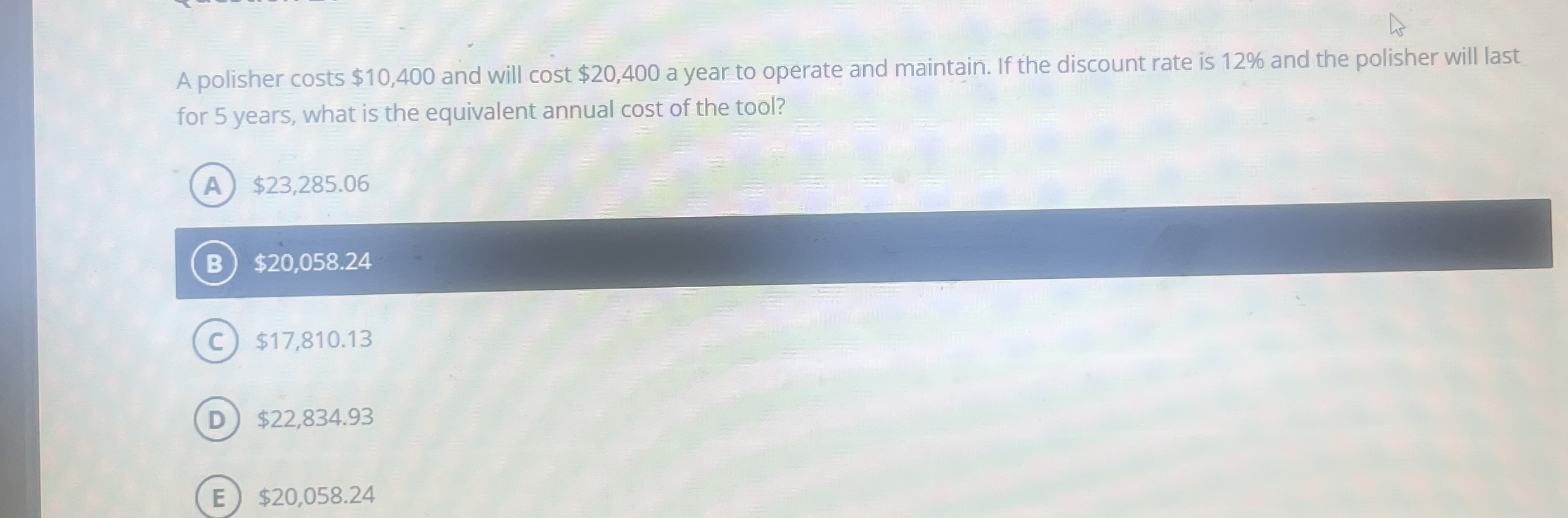 A polisher costs $ 1 0 , 4 0 0 and will cost $ 2