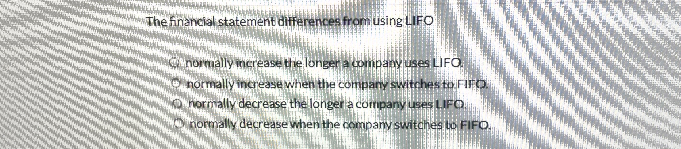 The financial statement differences from using