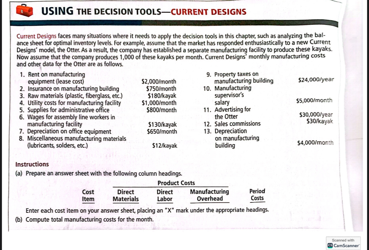 USING THE DECISION TOOLS - CURRENT DESIGNS