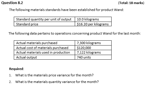 Question 8 . 2 ( Total: \ ( \ mathbf { 1 8 } \ )