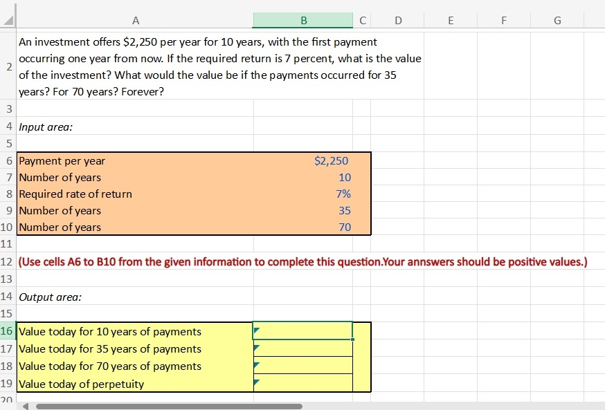 3 4 Input area: 6 Payment per year 7 Number of