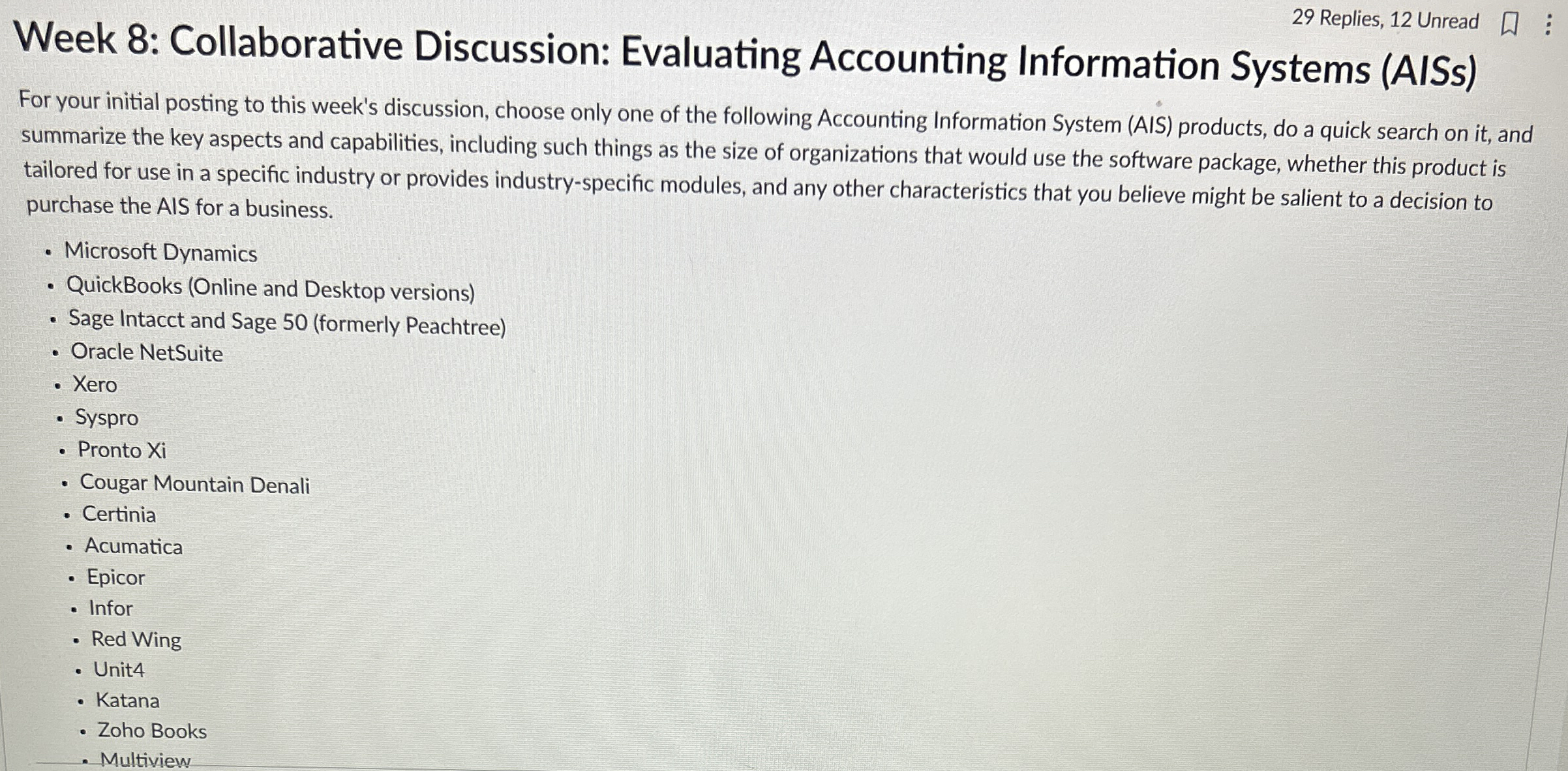 Week 8 : Collaborative Discussion: Evaluating