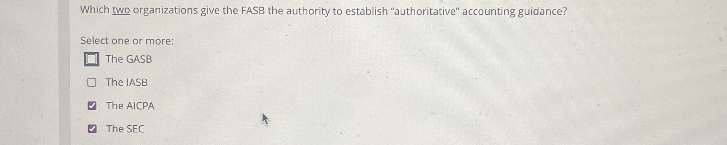 Which two organizations give the FASB the