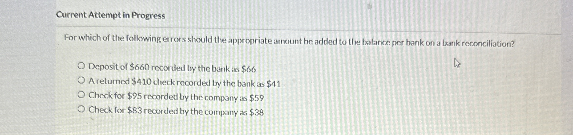 Current Attempt in Progress For which of the