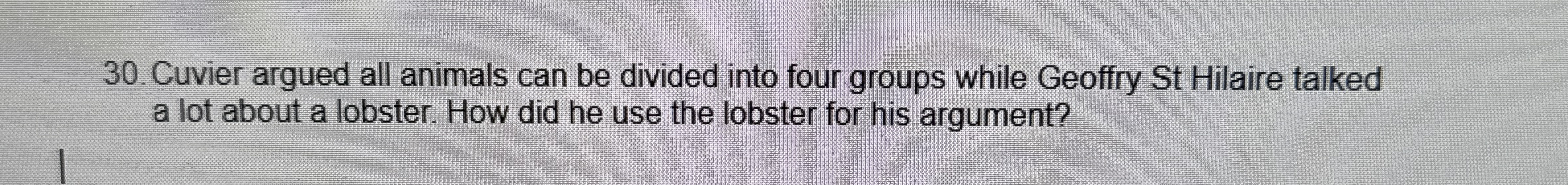 Cuvier argued all animals can be divided into