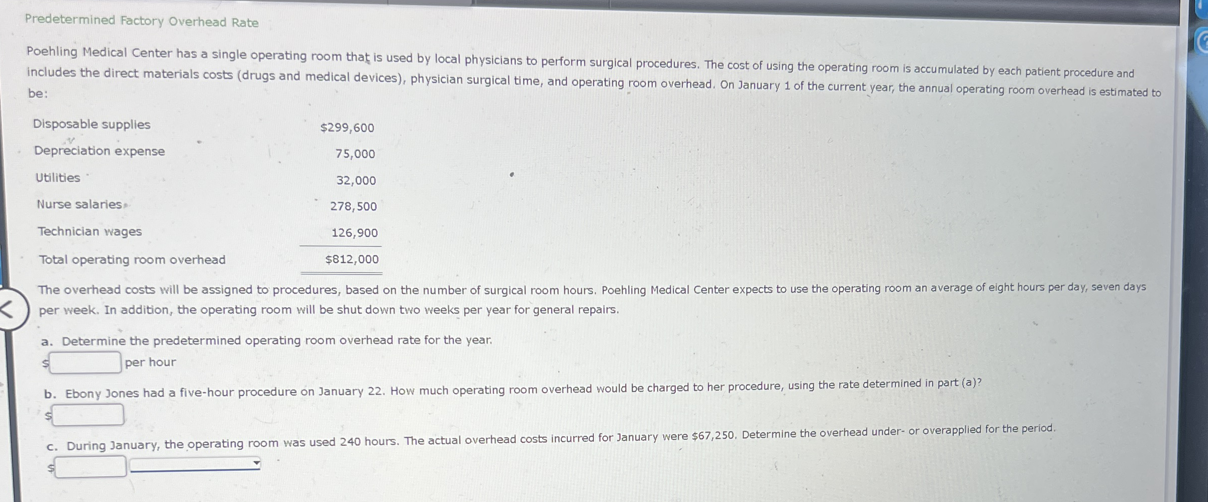 Predetermined Factory Overhead Rate be: \ table [