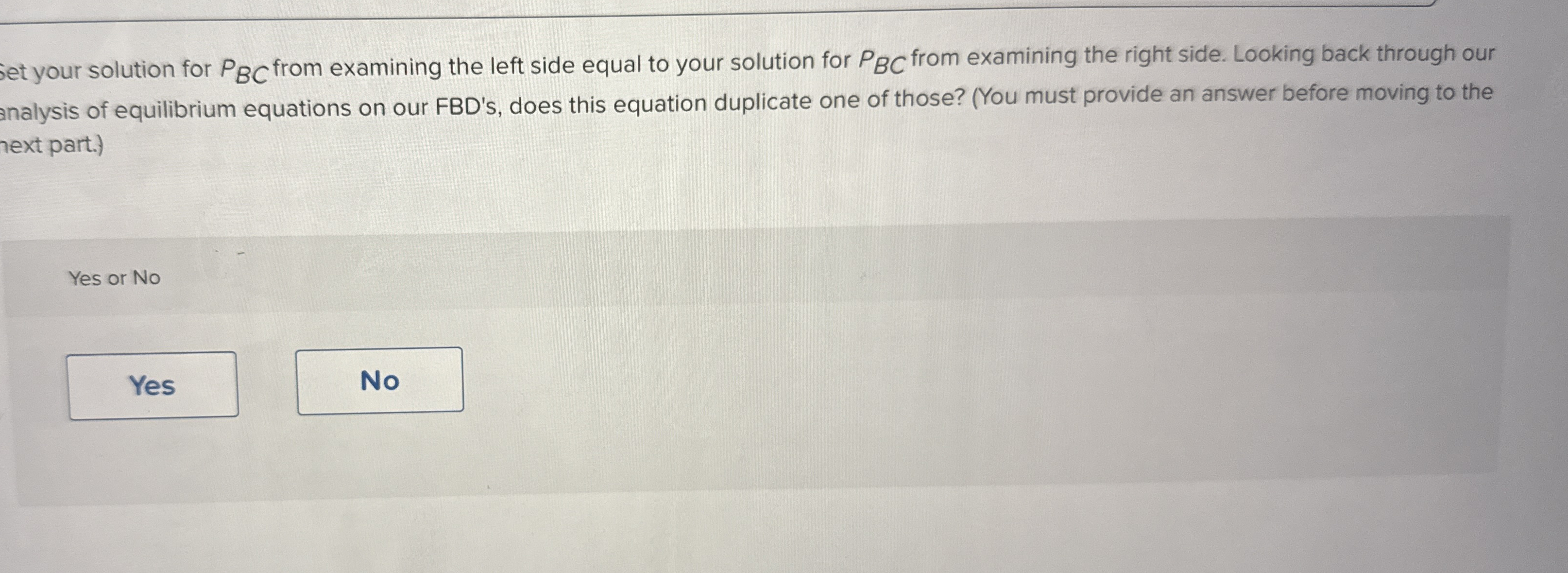 Set your solution for P B C from examining the