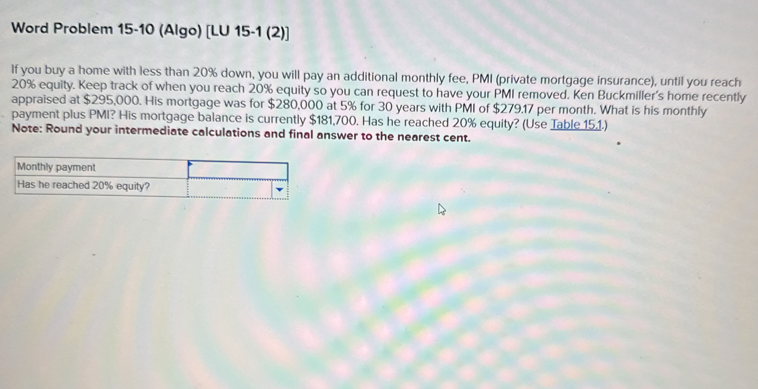 Word Problem 1 5 - 1 0 ( Algo ) [ LU 1 5 - 1 ( 2