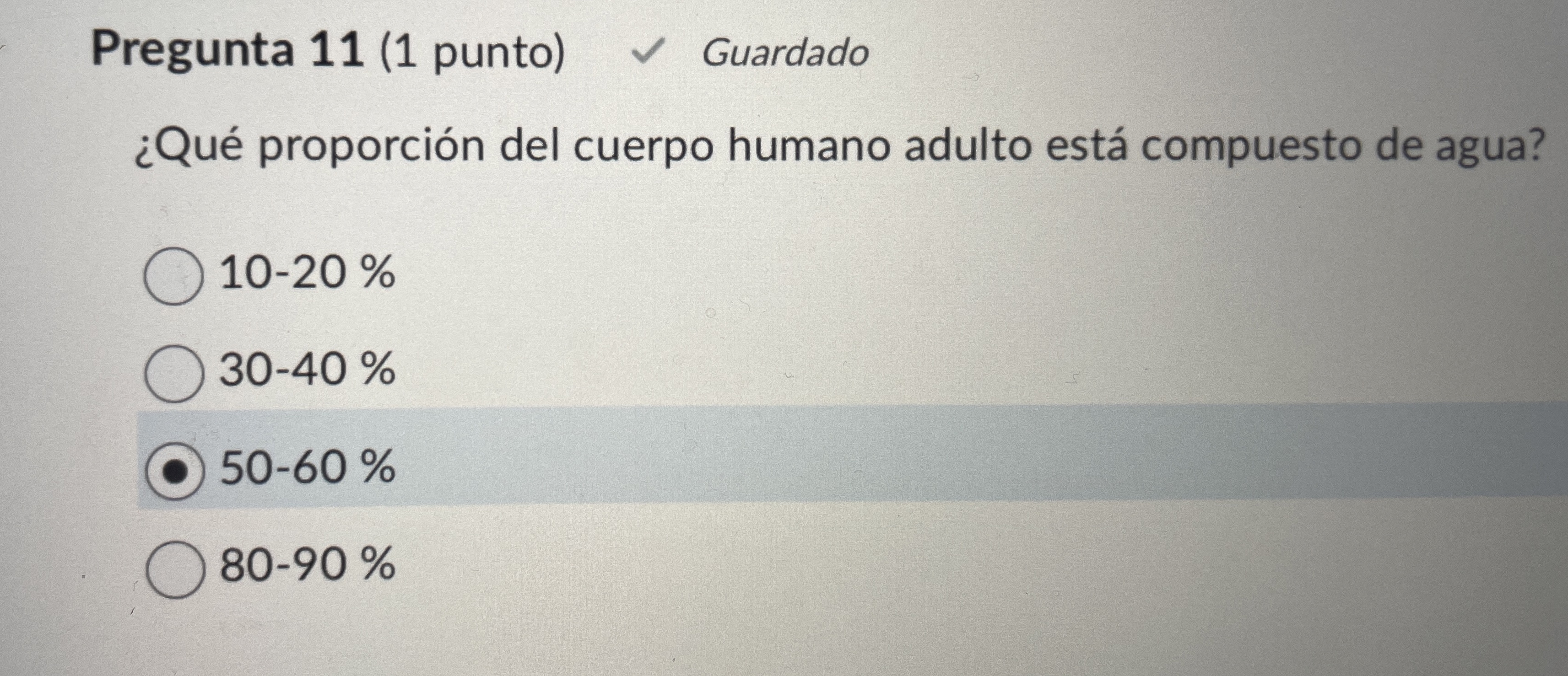 Pregunta 1 1 ( 1 punto ) Guardado Qu proporci n