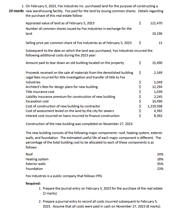 1 . On February 5 , 2 0 2 3 , Fox Industries Inc.