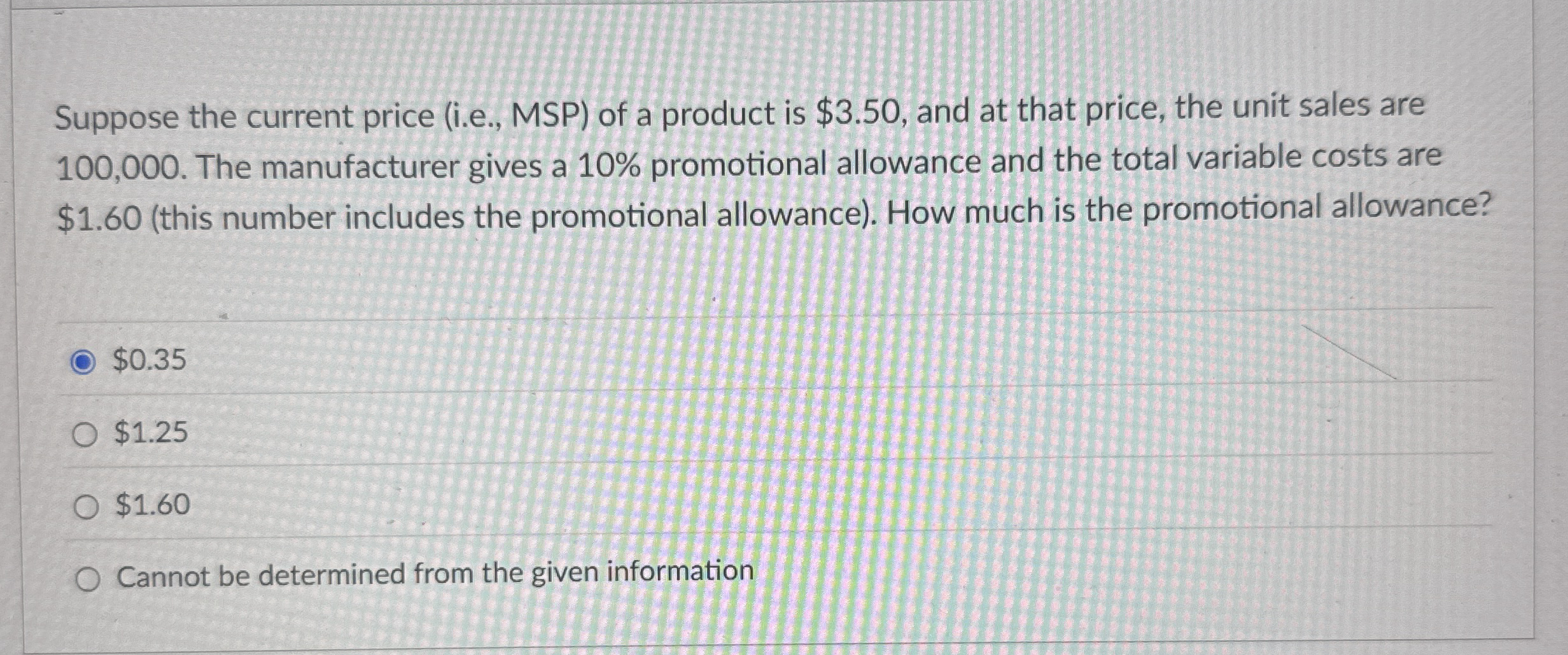 Suppose the current price ( i . e . , MSP ) of a