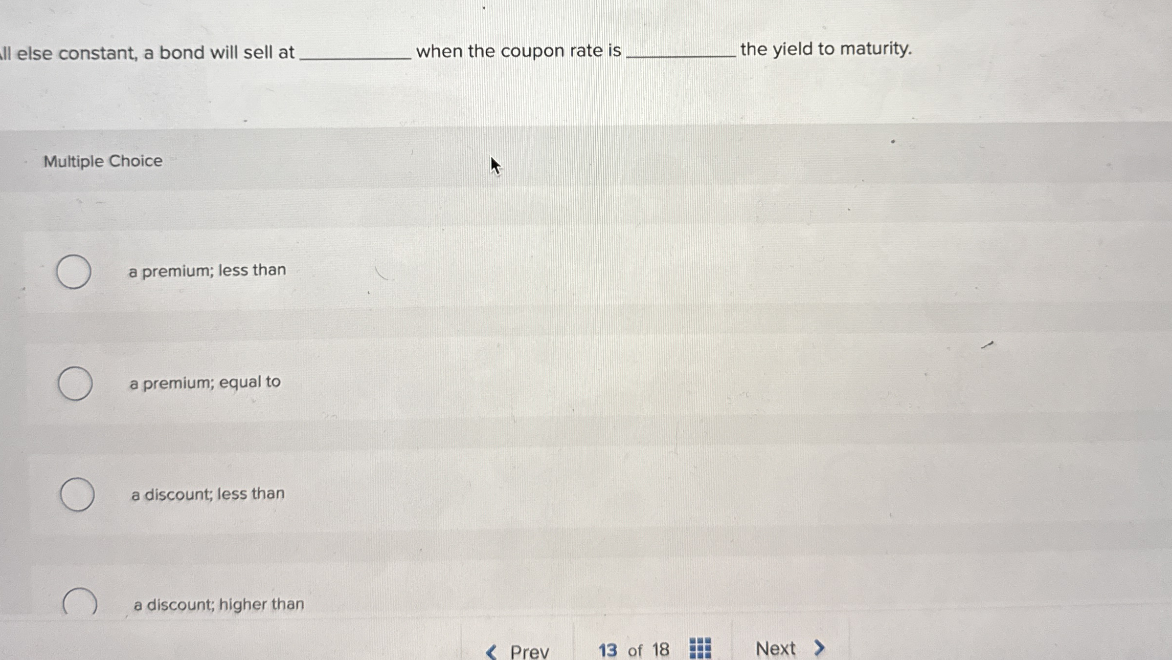 Il else constant, a bond will sell at when the