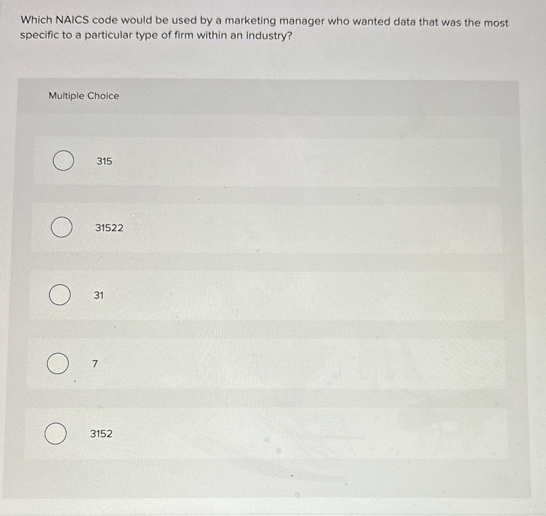 Which NAICS code would be used by a marketing