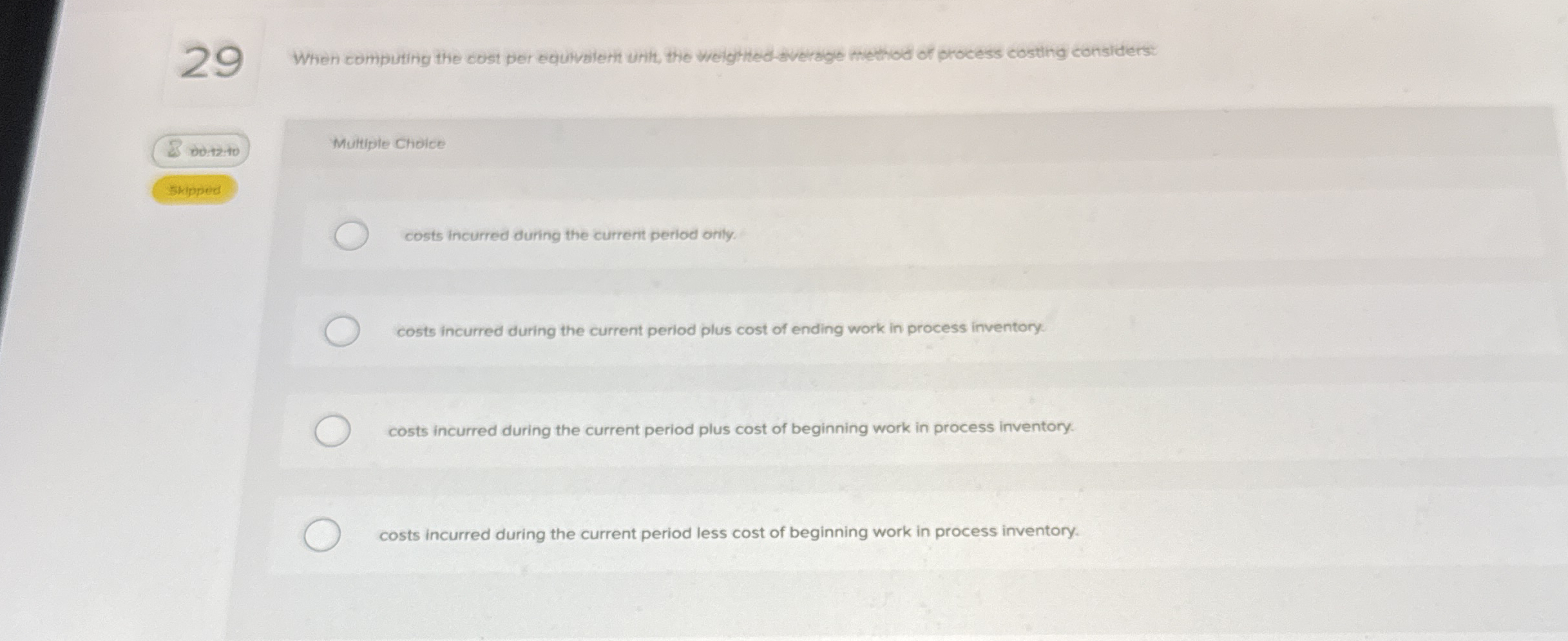 2 9 When computing the cost per equivalert uilt,