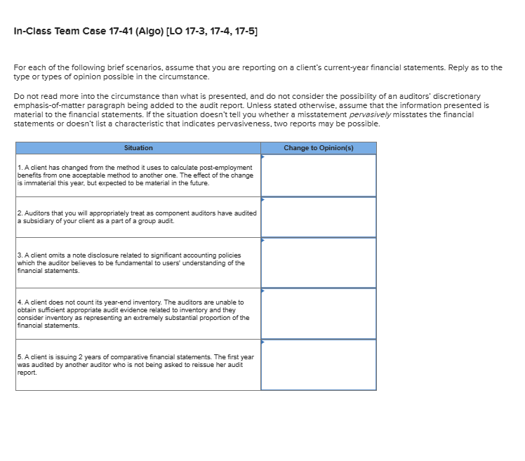 In - Class Team Case 1 7 - 4 1 ( Algo ) [ LO 1 7