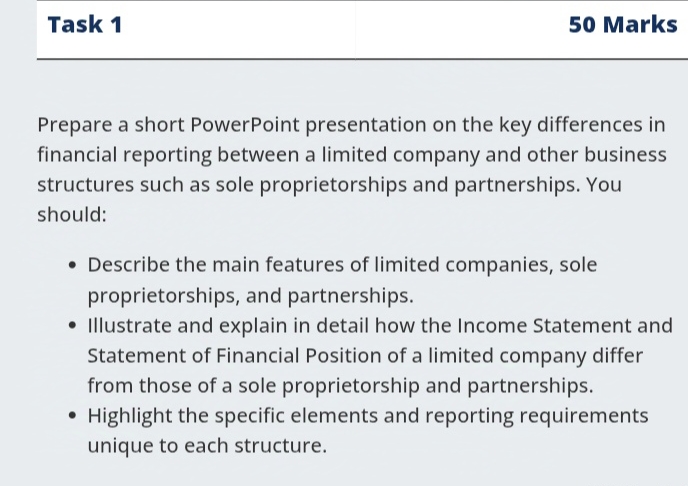 Task 1 5 0 Marks Prepare a short PowerPoint