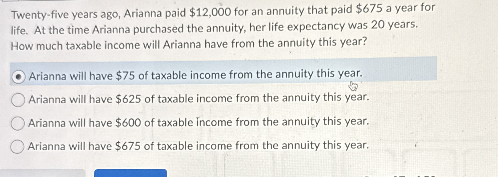 Twenty - five years ago, Arianna paid $ 1 2 , 0 0