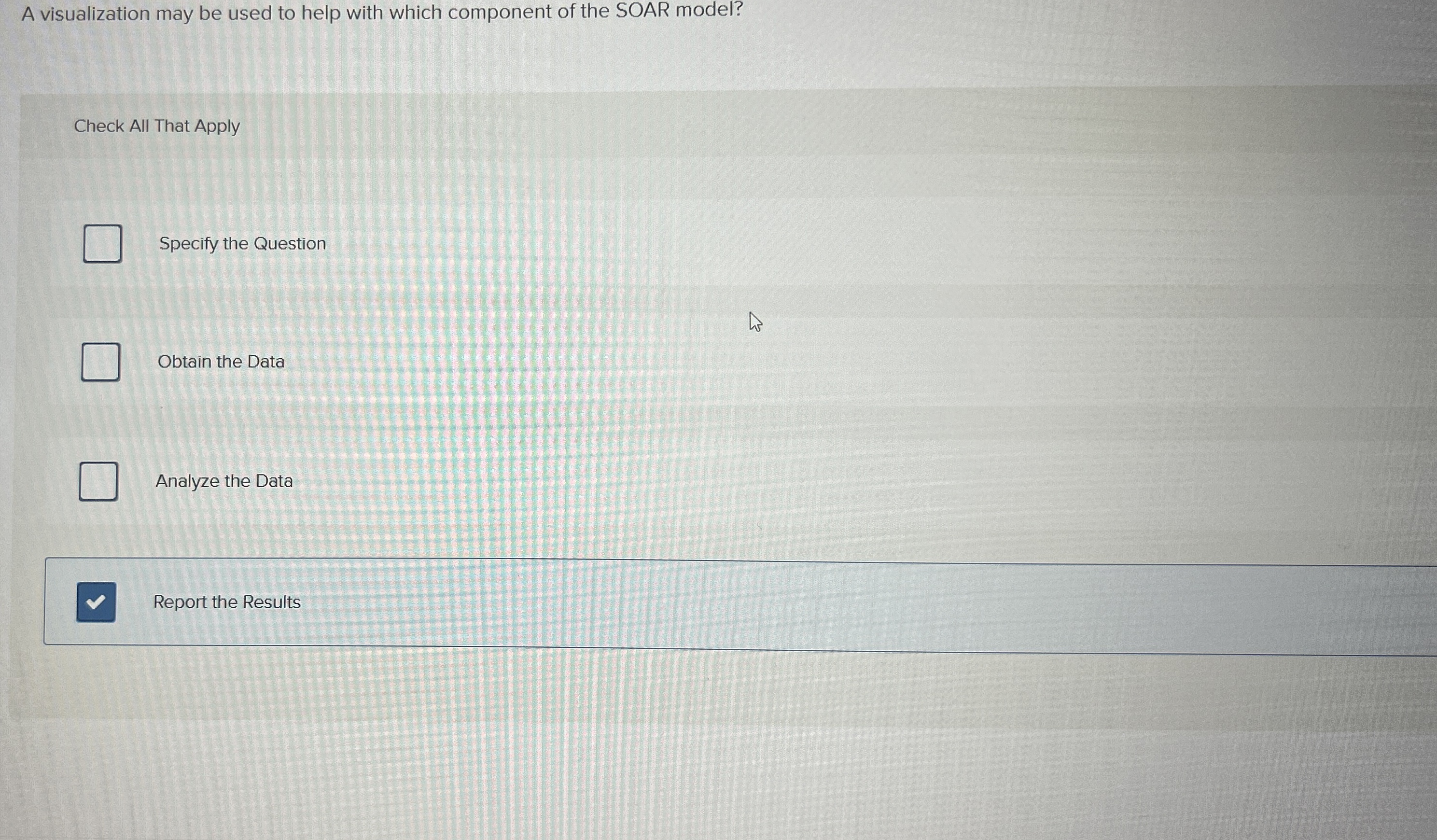 A visualization may be used to help with which