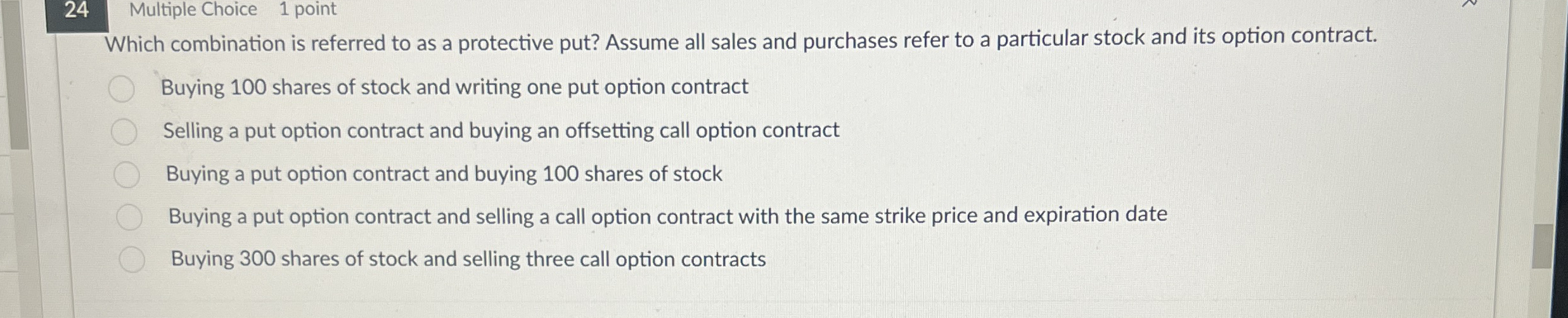 2 4 Multiple Choice 1 point Which combination is
