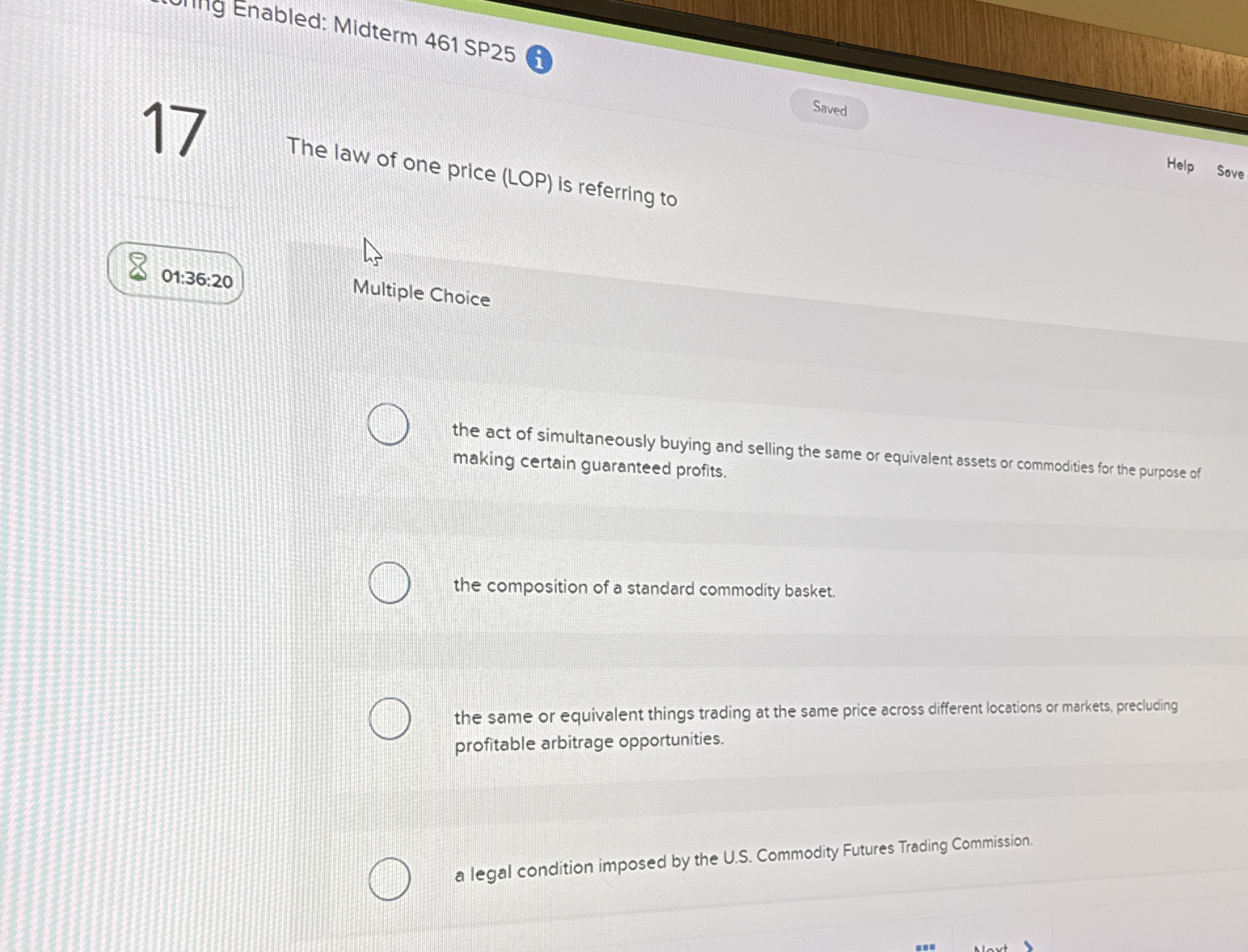 Enabled: Midterm 4 6 1 SP 2 5 Help Sove 0 1 : 3 6