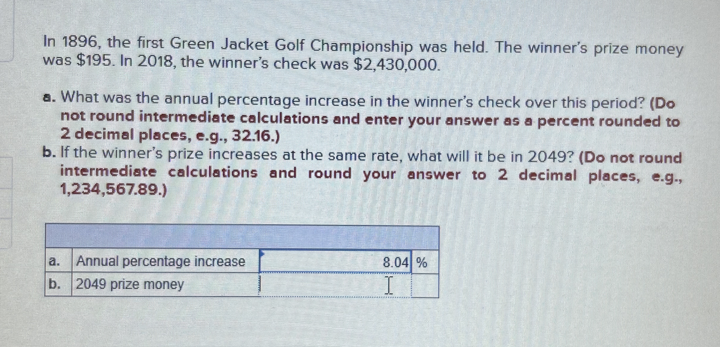 In 1 8 9 6 , the first Green Jacket Golf