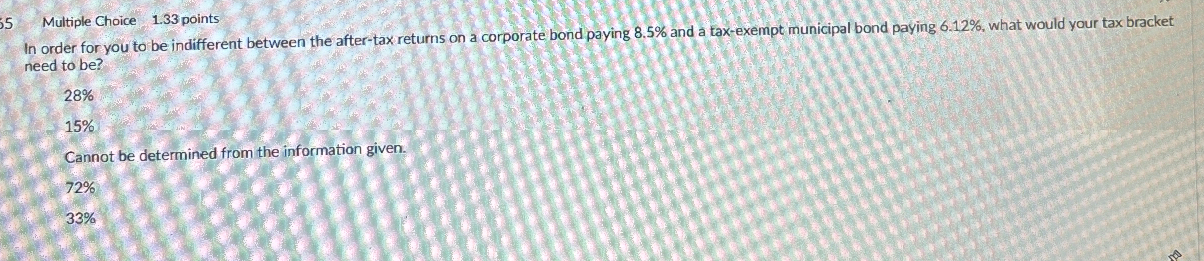 5 Multiple Choice 1 . 3 3 points In order for you