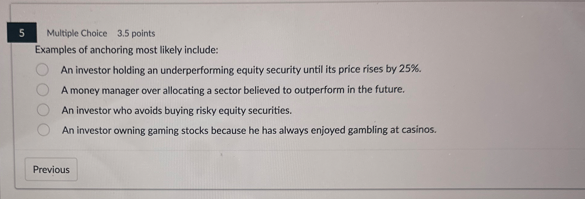 5 Multiple Choice 3 . 5 points Examples of