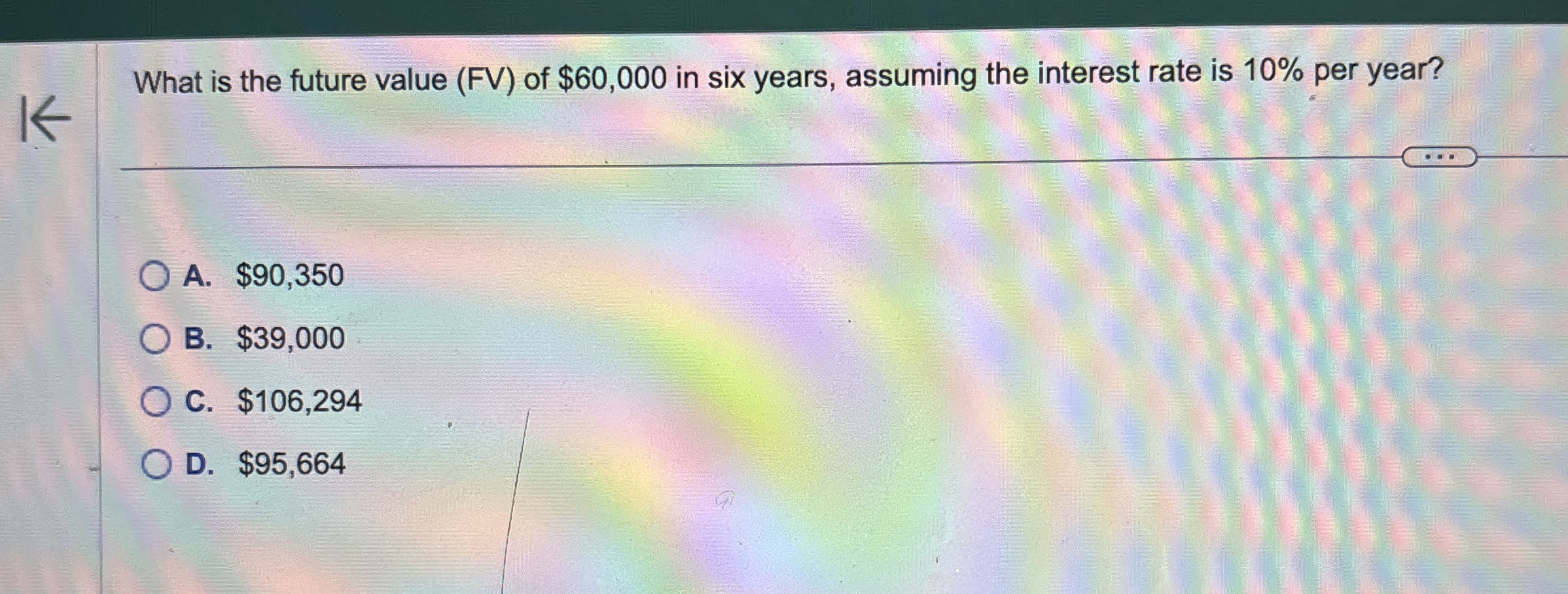 What is the future value ( FV ) of $ 6 0 , 0 0 0