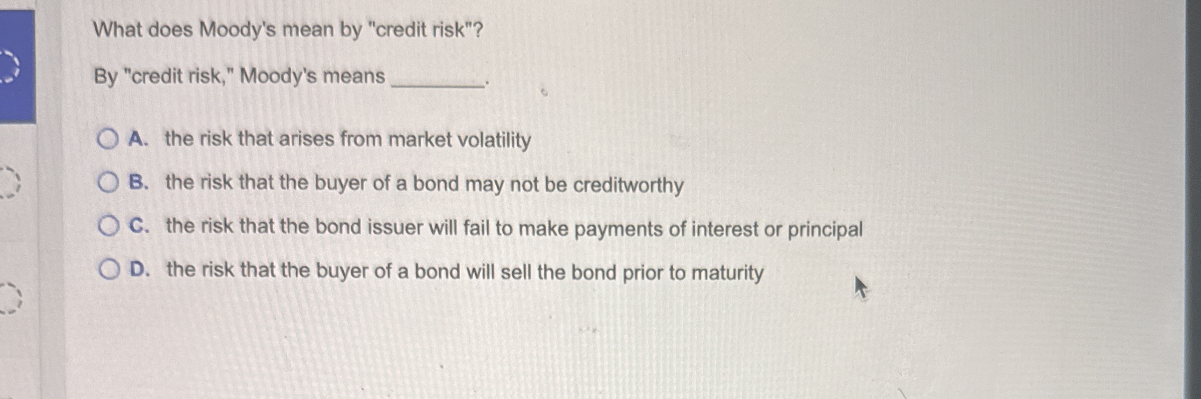 What does Moody's mean by 