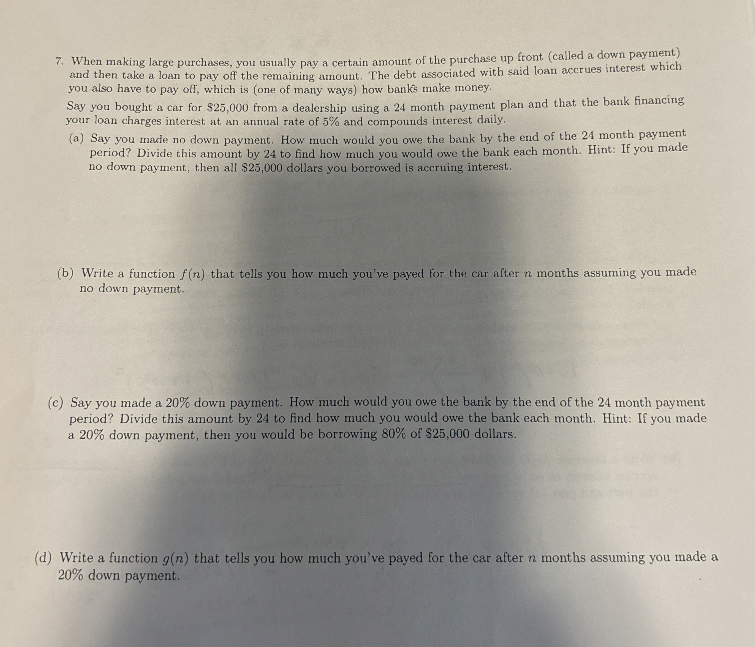 When making large purchases, you usually pay a