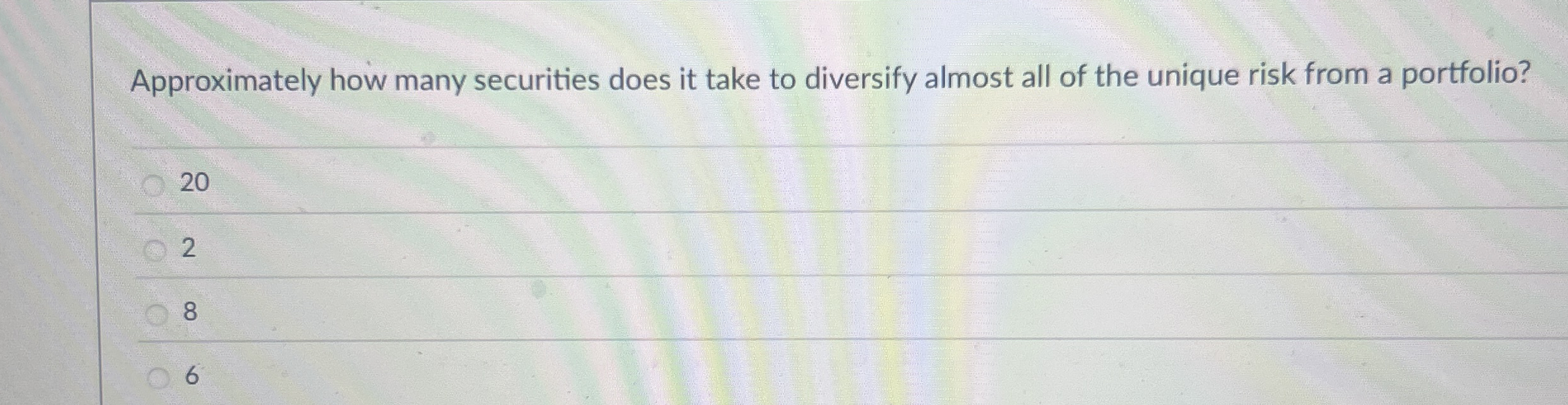 Approximately how many securities does it take to