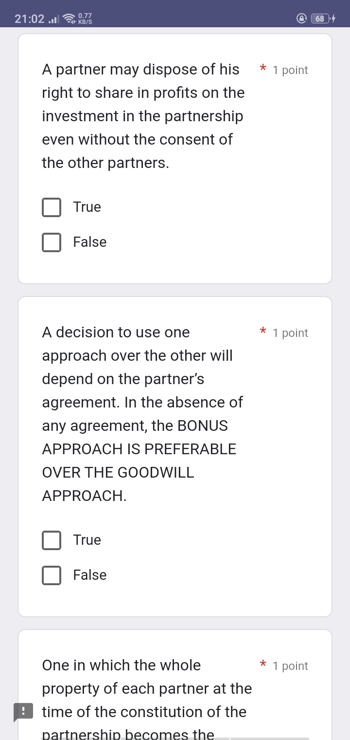 Select TRUE if the statement is correct, FALSE if