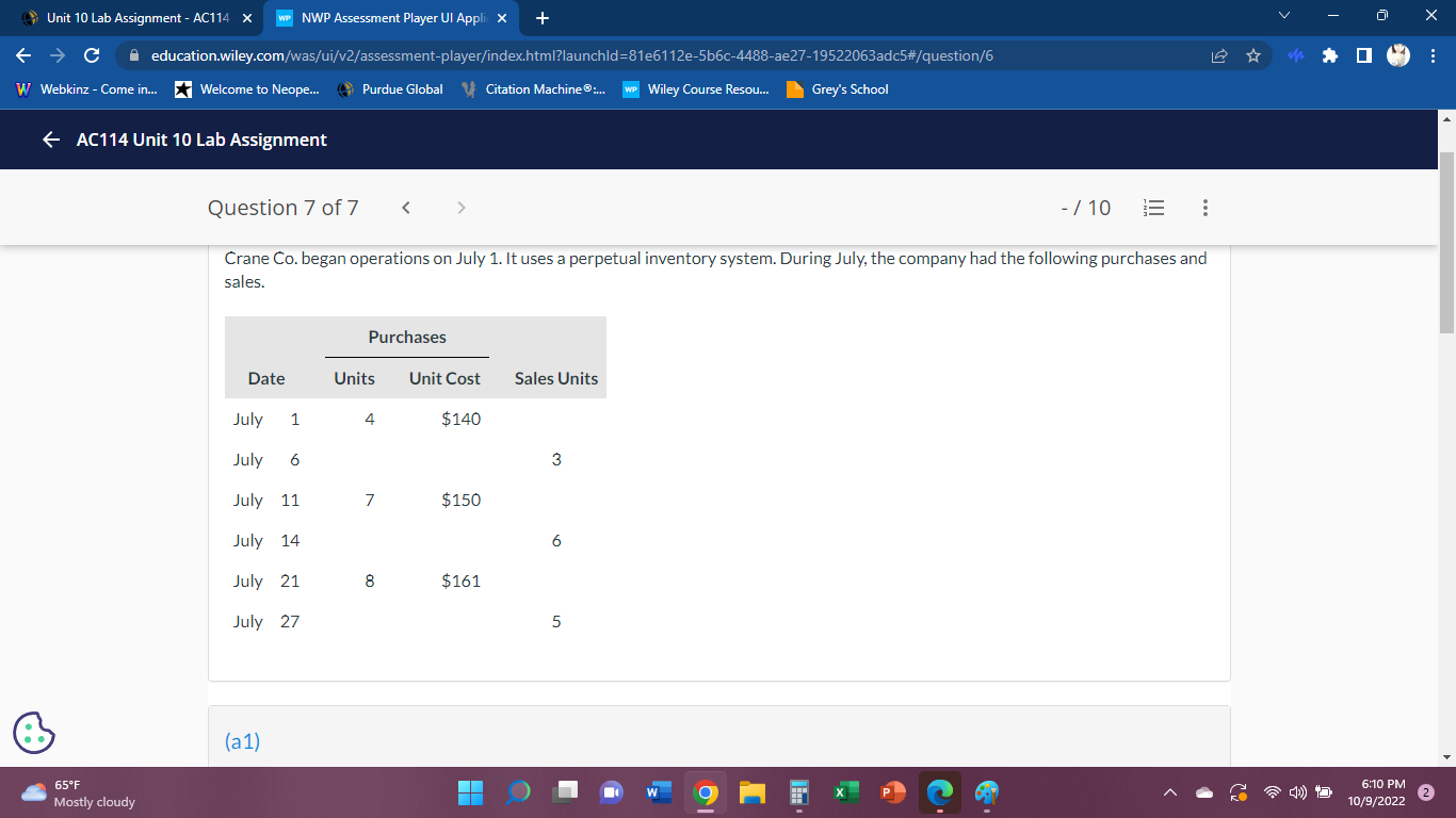 Unit 10 Lab Assignment - AC114 X WP NWP