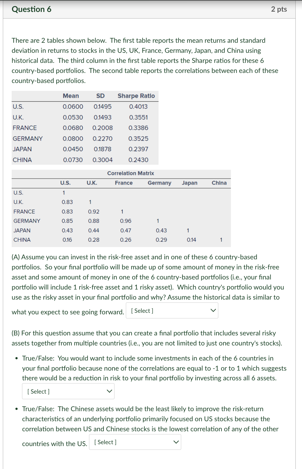 There are 2 tables shown below. The first table