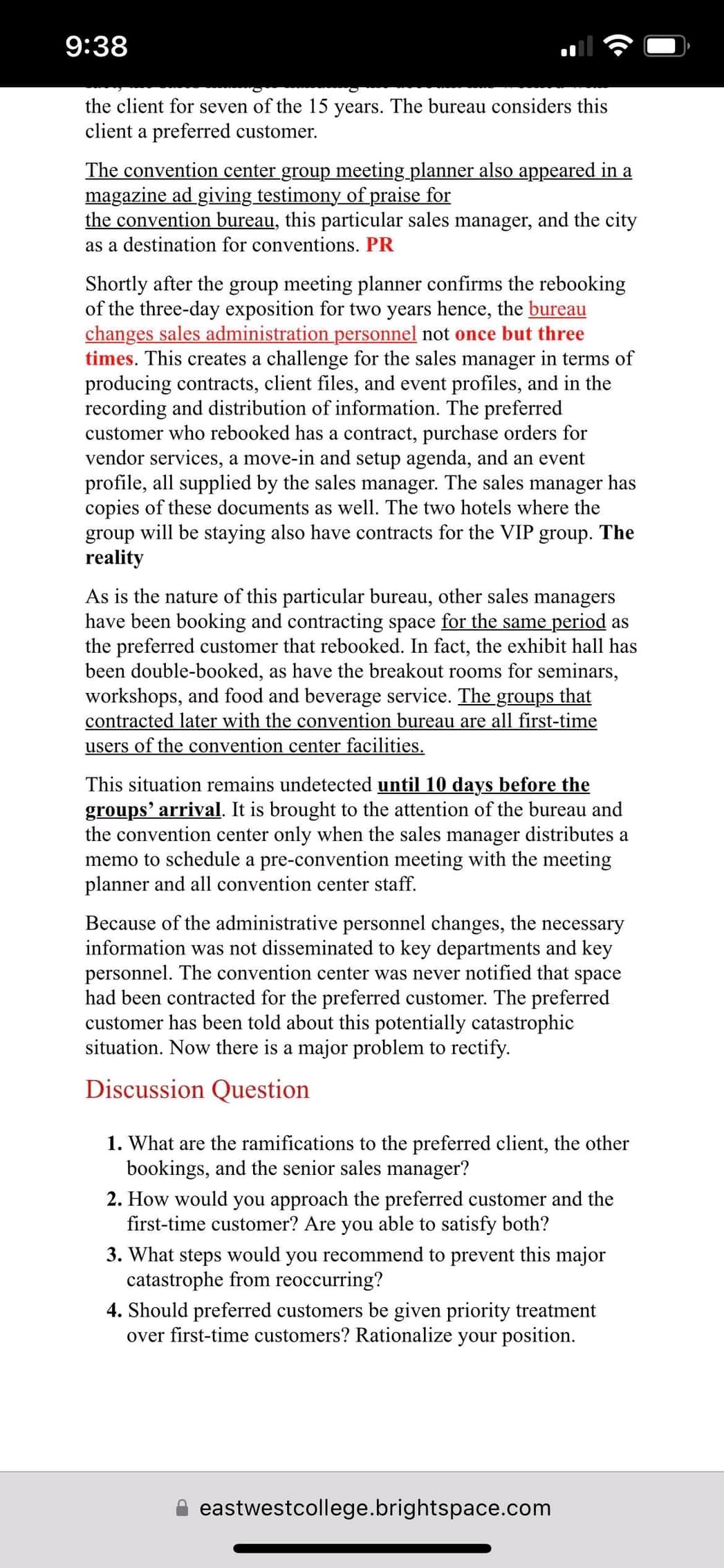 Module 13 Case Study Double-Booked The convention