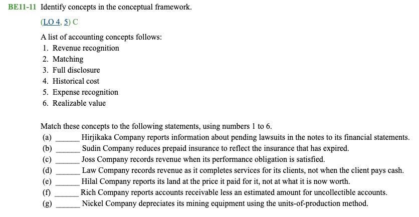 Please answer. BE11-8 Determine revenue