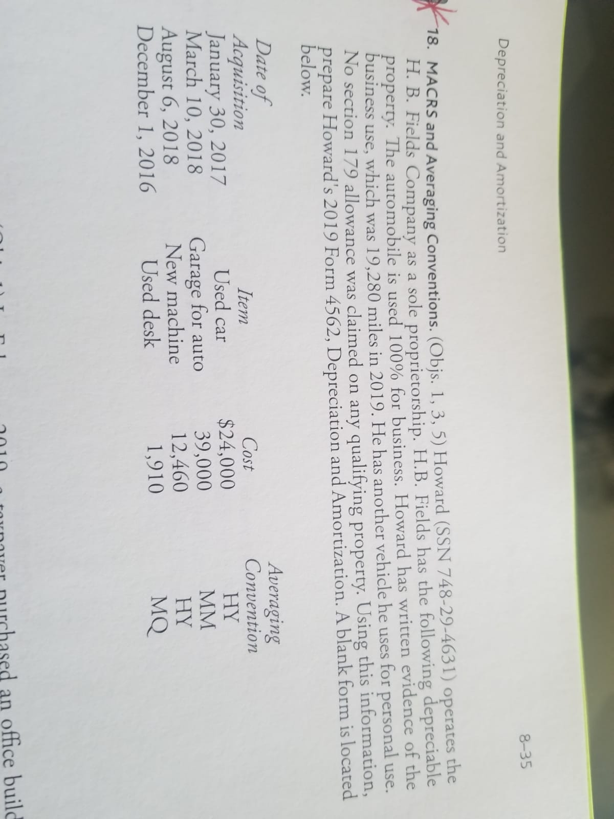 Please help me with this question Depreciation