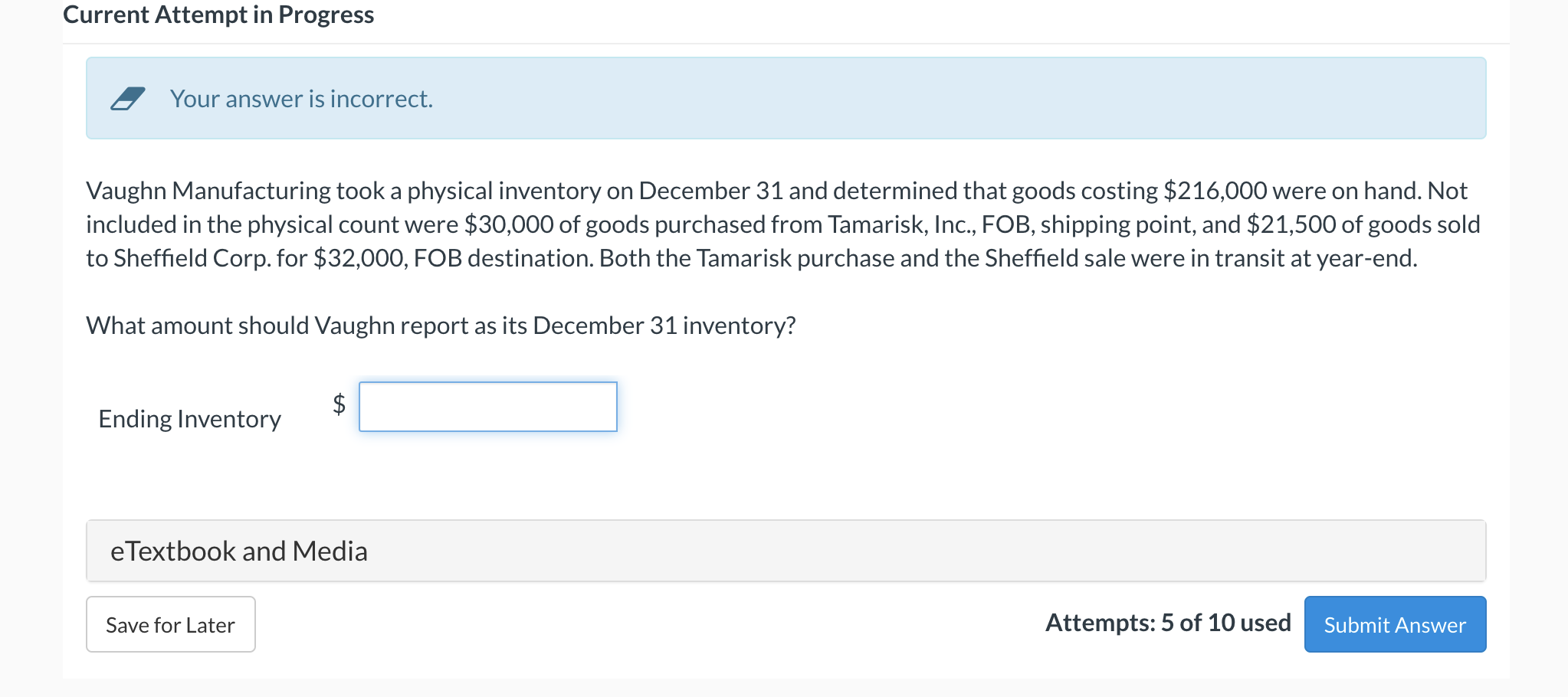 thank you Current Attempt in Progress Your answer