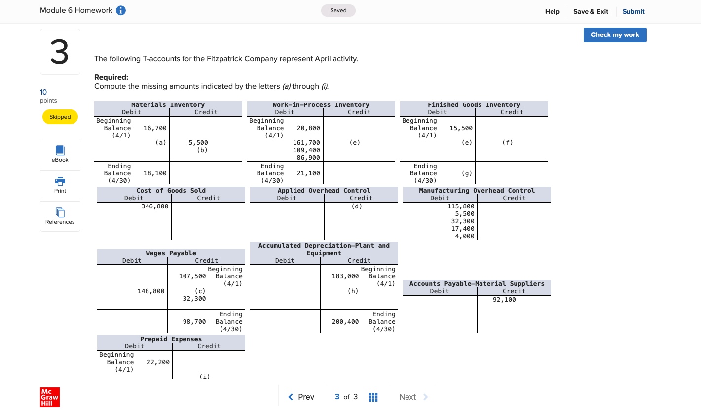 Module 6 Homework Saved Help Save & Exit Submit