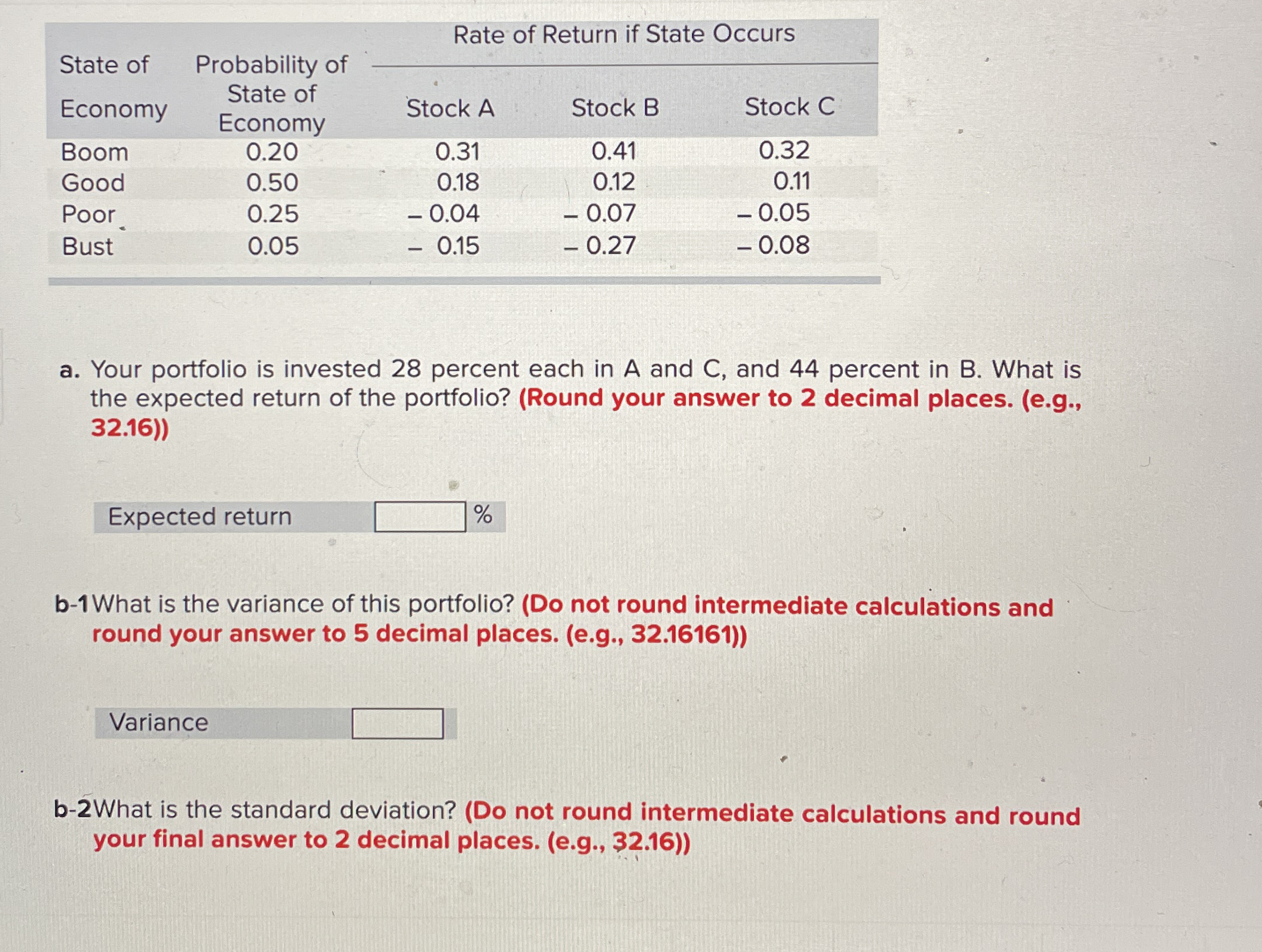\ table [ [ State of Economy,Probability of State