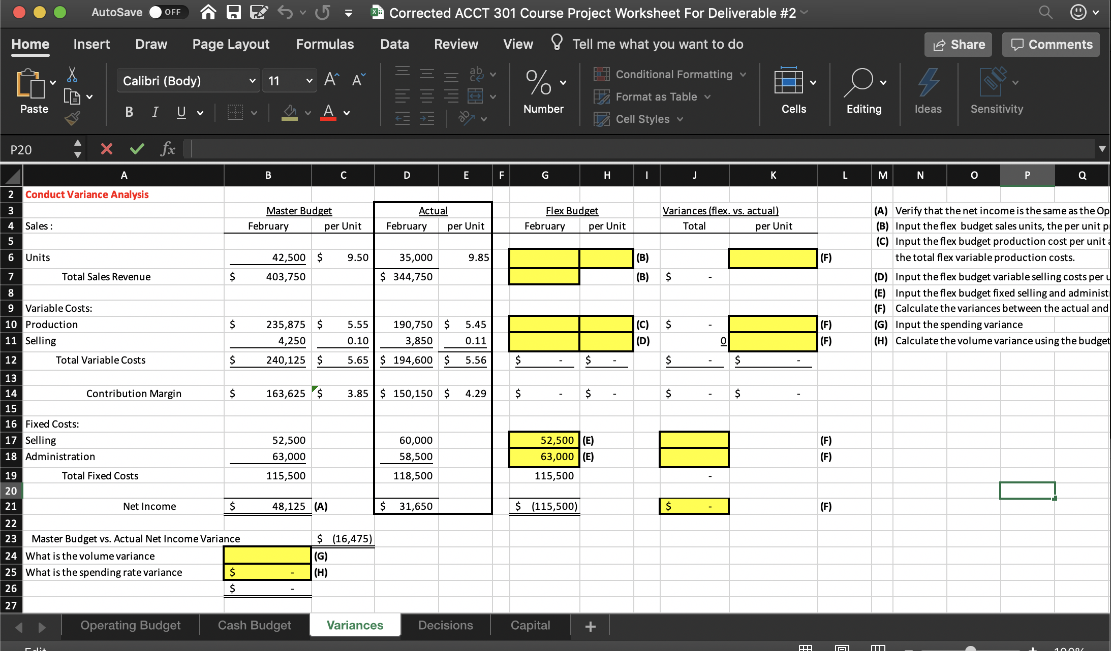 Answer A-H on the right hand side and input
