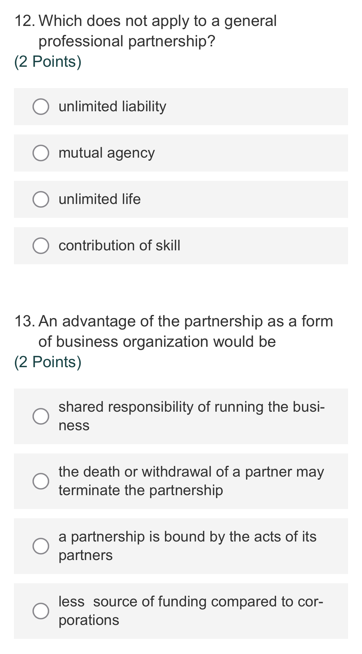 10. The basis for distribution of profits and