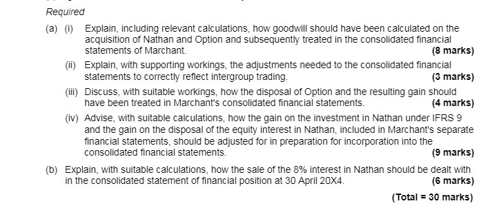 Required (a) (i) Explain, including relevant