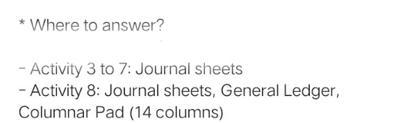 Please help me answer my accounting activities